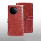 For vivo X90 idewei Crocodile Texture Leather Phone Case(Red) - 1