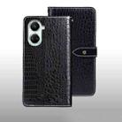 For Huawei nova 10 SE idewei Crocodile Texture Leather Phone Case(Black) - 1