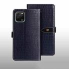 For Huawei nova Y61 4G idewei Crocodile Texture Leather Phone Case(Dark Blue) - 1