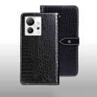 For Infinix Zero Ultra 5G idewei Crocodile Texture Leather Phone Case(Black) - 1