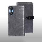 For OPPO A58 5G idewei Crocodile Texture Leather Phone Case(Grey) - 1