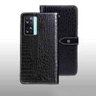 For OPPO A77s idewei Crocodile Texture Leather Phone Case(Black) - 1