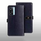 For OPPO A77s idewei Crocodile Texture Leather Phone Case(Dark Blue) - 1
