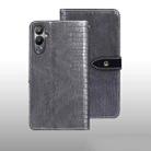 For Tecno Pova 4 idewei Crocodile Texture Leather Phone Case(Grey) - 1