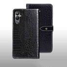 For Tecno Pova 4 idewei Crocodile Texture Leather Phone Case(Black) - 1