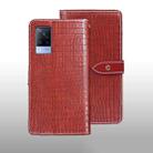 For vivo V21s idewei Crocodile Texture Leather Phone Case(Red) - 1