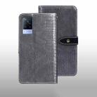 For vivo V21s idewei Crocodile Texture Leather Phone Case(Grey) - 1