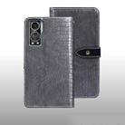 For ZTE Axon 30S idewei Crocodile Texture Leather Phone Case(Grey) - 1