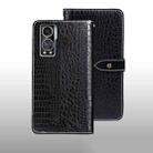 For ZTE Axon 30S idewei Crocodile Texture Leather Phone Case(Black) - 1