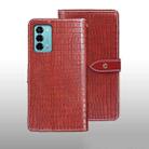 For ZTE Blade A72 4G idewei Crocodile Texture Leather Phone Case(Red) - 1