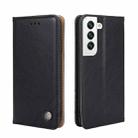 For Samsung Galaxy S23 5G Non-Magnetic Retro Texture Flip Leather Phone Case(Black) - 1