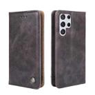 For Samsung Galaxy S23 Ultra 5G Non-Magnetic Retro Texture Flip Leather Phone Case(Grey) - 1