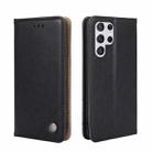 For Samsung Galaxy S23 Ultra 5G Non-Magnetic Retro Texture Flip Leather Phone Case(Black) - 1