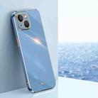 For iPhone 14 Plus XINLI Straight 6D Plating Gold Edge TPU Shockproof Case(Celestial Blue) - 1