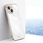 For iPhone 14 Plus XINLI Straight Edge 6D Electroplate TPU Phone Case(White) - 1