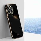 For iPhone 14 Pro XINLI Straight 6D Plating Gold Edge TPU Shockproof Case(Black) - 1