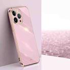 For iPhone 13 Pro XINLI Straight 6D Plating Gold Edge TPU Shockproof Case(Cherry Purple) - 1