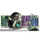 ONIKUMA K8 RGB Light Wired Gaming Headphones Keyboard Mouse Set(Camouflage Green) - 1