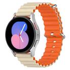 22mm Universal Ocean Style Silicone Two Color Watch Band(Starlight Orange) - 1