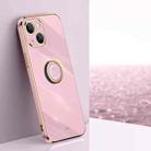 For iPhone 13 mini XINLI Straight Edge 6D Electroplate TPU Phone Case with Ring Holder(Cherry Purple) - 1