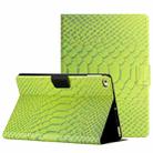 For iPad Air / Air 2 / 9.7 2017 / 9.7 2018 Solid Color Crocodile Texture Leather Smart Tablet Case(Green) - 1