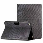 For iPad Air / Air 2 / 9.7 2017 / 9.7 2018 Solid Color Crocodile Texture Leather Smart Tablet Case(Black) - 1