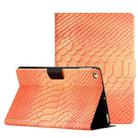 For iPad Air / Air 2 / 9.7 2017 / 9.7 2018 Solid Color Crocodile Texture Leather Smart Tablet Case(Orange) - 1