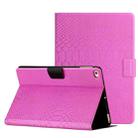 For iPad Air / Air 2 / 9.7 2017 / 9.7 2018 Solid Color Crocodile Texture Leather Smart Tablet Case(Rose Red) - 1