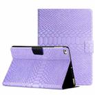 For iPad Air / Air 2 / 9.7 2017 / 9.7 2018 Solid Color Crocodile Texture Leather Smart Tablet Case(Purple) - 1