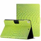 For iPad 10.2 / 10.5 Solid Color Crocodile Texture Leather Smart Tablet Case(Green) - 1