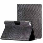 For iPad mini 5/4/3/2/1 Solid Color Crocodile Texture Leather Smart Tablet Case(Black) - 1