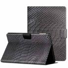 For Huawei MediaPad M5 lite 10.1 Solid Color Crocodile Texture Leather Smart Tablet Case(Black) - 1