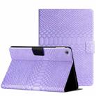 For Huawei MediaPad M5 lite 10.1 Solid Color Crocodile Texture Leather Smart Tablet Case(Purple) - 1