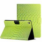 For Lenovo Tab M10 HD 2nd Gen Solid Color Crocodile Texture Leather Smart Tablet Case(Green) - 1