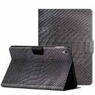 For Lenovo Tab M10 HD 2nd Gen Solid Color Crocodile Texture Leather Smart Tablet Case(Black) - 1