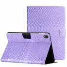 For Lenovo Tab P11 Solid Color Crocodile Texture Leather Smart Tablet Case(Purple) - 1