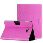 For Samsung Galaxy Tab A10.1 T850 Solid Color Crocodile Texture Leather Smart Tablet Case(Rose Red) - 1