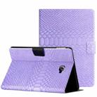 For Samsung Galaxy Tab A10.1 T850 Solid Color Crocodile Texture Leather Smart Tablet Case(Purple) - 1