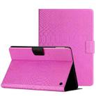 For Amazon Kindle Fire HD 10 2021 Solid Color Crocodile Texture Leather Smart Tablet Case(Rose Red) - 1