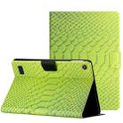 For Amazon Kindle Fire HD 7 2019/2017/2015 Solid Color Crocodile Texture Leather Tablet Case(Green) - 1