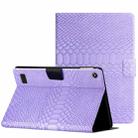 For Amazon Kindle Fire HD 7 2019/2017/2015 Solid Color Crocodile Texture Leather Tablet Case(Purple) - 1