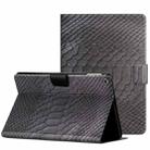 For Samsung Galaxy Tab A 10.1 2019 T510 Solid Color Crocodile Texture Leather Tablet Case(Black) - 1