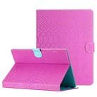 For 7 inch Tablets Solid Color Crocodile Texture Leather Tablet Case(Rose Red) - 1