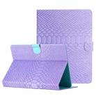 For 7 inch Tablets Solid Color Crocodile Texture Leather Tablet Case(Purple) - 1