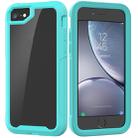 For iPhone SE 2020 & 8 & 7 Transparent Series Frame TPU + PC Dust-proof Scratch-proof Drop-proof Protective Case(Light Blue) - 1