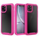 For iPhone 11 Pro Transparent Series Frame TPU + PC Dust-proof Scratch-proof Drop-proof Protective Case(Rose Red) - 1