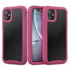 For iPhone 11 Transparent Series Frame TPU + PC Dust-proof Scratch-proof Drop-proof Protective Case(Dark Red) - 1