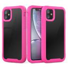 For iPhone 11 Transparent Series Frame TPU + PC Dust-proof Scratch-proof Drop-proof Protective Case(Rose Red) - 1