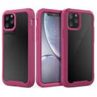 For iPhone 11 Pro Max Transparent Series Frame TPU + PC Dust-proof Scratch-proof Drop-proof Protective Case(Dark Red) - 1