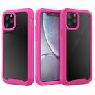 For iPhone 11 Pro Max Transparent Series Frame TPU + PC Dust-proof Scratch-proof Drop-proof Protective Case(Rose Red) - 1